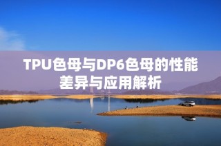 TPU色母与DP6色母的性能差异与应用解析