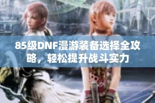 85级DNF漫游装备选择全攻略，轻松提升战斗实力