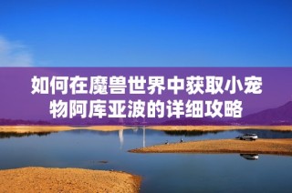 如何在魔兽世界中获取小宠物阿库亚波的详细攻略