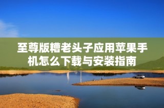至尊版糟老头子应用苹果手机怎么下载与安装指南