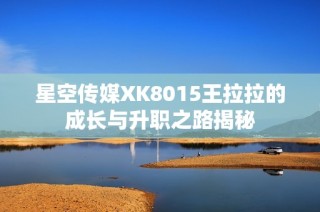 星空传媒XK8015王拉拉的成长与升职之路揭秘