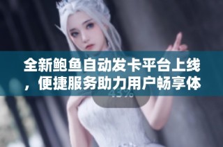 全新鲍鱼自动发卡平台上线，便捷服务助力用户畅享体验