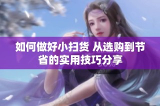 如何做好小扫货 从选购到节省的实用技巧分享