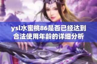ysl水蜜桃86是否已经达到合法使用年龄的详细分析