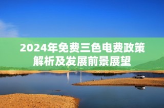 2024年免费三色电费政策解析及发展前景展望