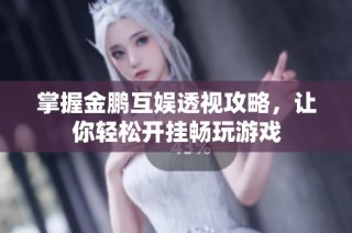 掌握金鹏互娱透视攻略，让你轻松开挂畅玩游戏