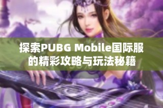 探索PUBG Mobile国际服的精彩攻略与玩法秘籍