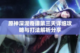 原神深泥奇谭第三天详细攻略与打法解析分享