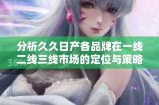 分析久久日产各品牌在一线二线三线市场的定位与策略