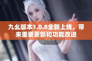 九幺版本1.0.8全新上线，带来重要更新和功能改进