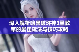 深入解析暗黑破坏神3圣教军的最佳玩法与技巧攻略