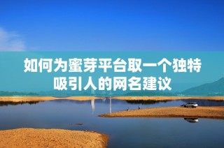 如何为蜜芽平台取一个独特吸引人的网名建议