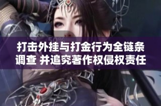 打击外挂与打金行为全链条调查 并追究著作权侵权责任