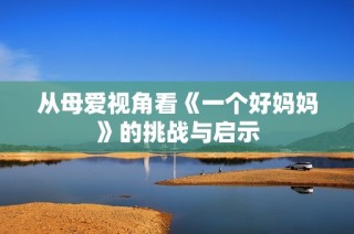 从母爱视角看《一个好妈妈》的挑战与启示