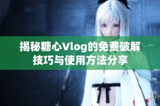 揭秘糖心Vlog的免费破解技巧与使用方法分享