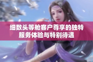 细数头等舱客户尊享的独特服务体验与特别待遇