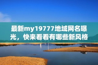 最新my19777地域网名曝光，快来看看有哪些新风格！