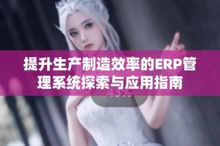 提升生产制造效率的ERP管理系统探索与应用指南