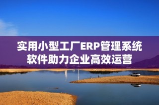 实用小型工厂ERP管理系统软件助力企业高效运营