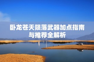 卧龙苍天陨落武器加点指南与推荐全解析