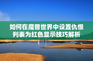 如何在魔兽世界中设置仇恨列表为红色显示技巧解析