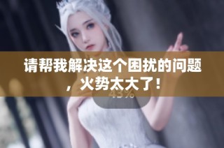 请帮我解决这个困扰的问题，火势太大了！