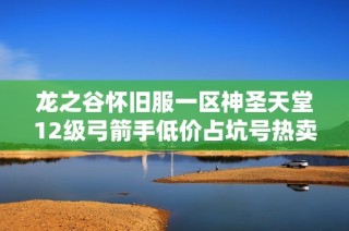 龙之谷怀旧服一区神圣天堂12级弓箭手低价占坑号热卖中