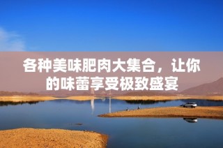 各种美味肥肉大集合，让你的味蕾享受极致盛宴