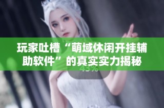 玩家吐槽“萌域休闲开挂辅助软件”的真实实力揭秘