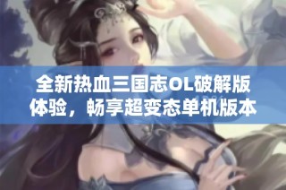 全新热血三国志OL破解版体验，畅享超变态单机版本乐趣