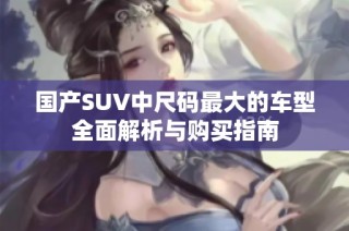 国产SUV中尺码最大的车型全面解析与购买指南