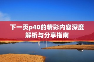 下一页p40的精彩内容深度解析与分享指南