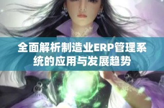全面解析制造业ERP管理系统的应用与发展趋势