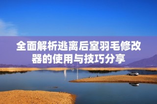 全面解析逃离后室羽毛修改器的使用与技巧分享