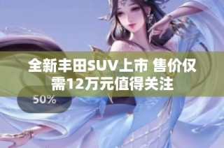 全新丰田SUV上市 售价仅需12万元值得关注