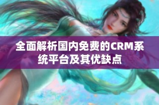 全面解析国内免费的CRM系统平台及其优缺点