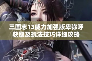 三国志13威力加强版卑弥呼获取及玩法技巧详细攻略