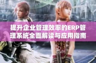 提升企业管理效率的ERP管理系统全面解读与应用指南