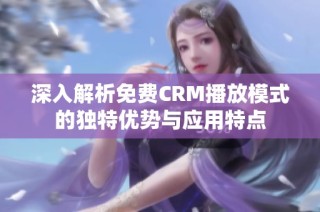 深入解析免费CRM播放模式的独特优势与应用特点