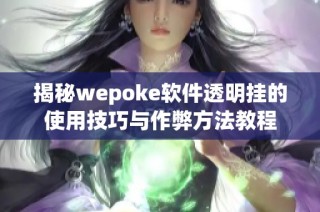 揭秘wepoke软件透明挂的使用技巧与作弊方法教程