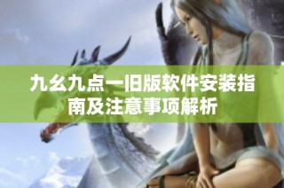 九幺九点一旧版软件安装指南及注意事项解析