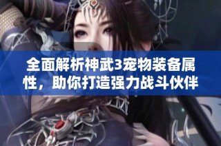 全面解析神武3宠物装备属性，助你打造强力战斗伙伴
