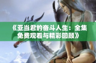 《亚当君的奋斗人生：全集免费观看与精彩回顾》