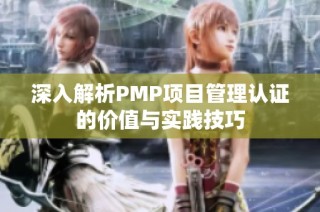 深入解析PMP项目管理认证的价值与实践技巧