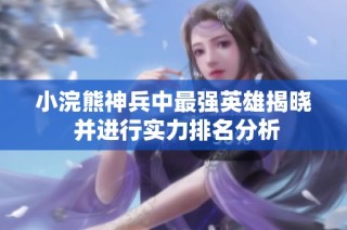 小浣熊神兵中最强英雄揭晓 并进行实力排名分析