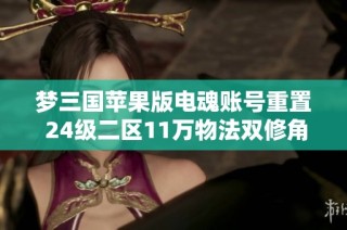 梦三国苹果版电魂账号重置 24级二区11万物法双修角色解析
