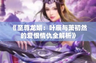 《至尊龙婿：叶辰与萧初然的爱恨情仇全解析》