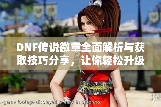 DNF传说徽章全面解析与获取技巧分享，让你轻松升级游戏体验！