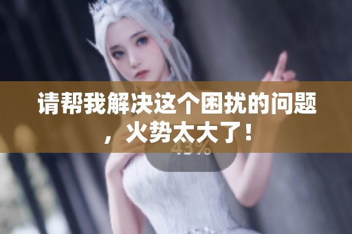 请帮我解决这个困扰的问题，火势太大了！