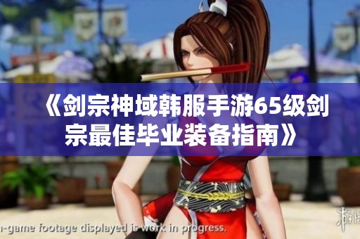 《剑宗神域韩服手游65级剑宗最佳毕业装备指南》